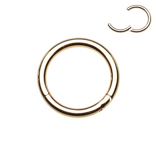 Clicker Ring Septum Hinged Nose Seamless Lip Ear 16g 14g Rose Gold Blue