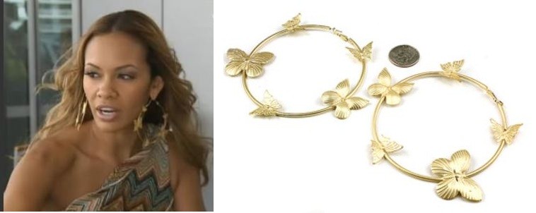 Evelyn Lozada Basketball Wives Butterfly Earrings Hoop On Popscreen