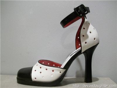 High Heel Saddle Shoes on Retro  Black   White High Heel Saddle Shoes Pumps  6   Ebay