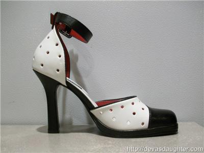 High Heel Saddle Shoes on Retro  Black   White High Heel Saddle Shoes Pumps  6   Ebay
