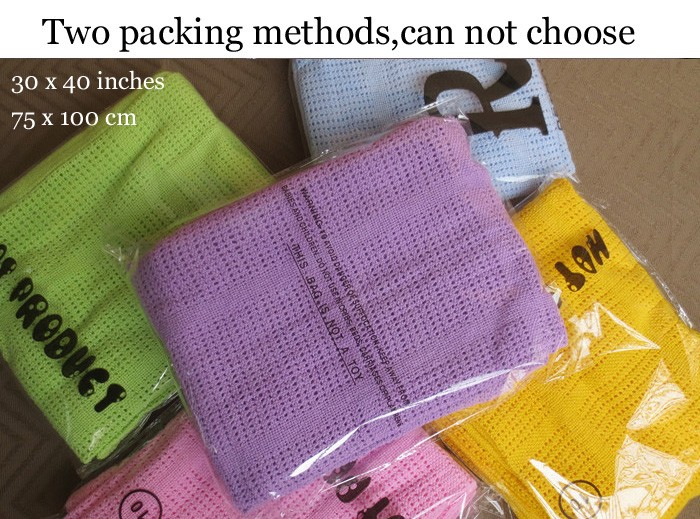 Cotton Thermal Receiving Baby Toddler Throw Nursery Blanket Knit Hole