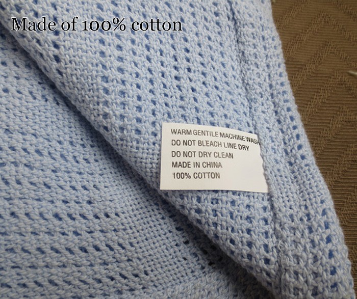 Cotton Thermal Receiving Baby Toddler Throw Nursery Blanket Knit Hole