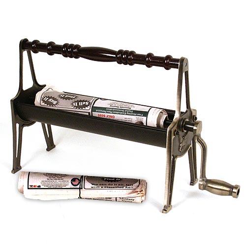 ANTIQUE BRASS CAST IRON NEWSPAPER LOG ROLLER eBay