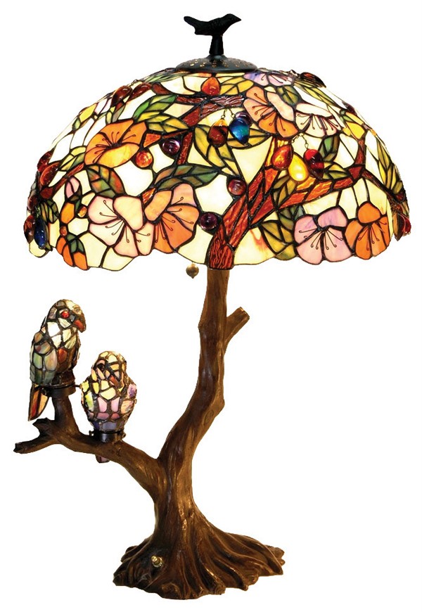 2 Birds TIFFANY Style STAINED Glass Lamp eBay