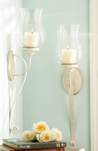 SET/2 FRENCH COUNTRY VINTAGE CHIC CANDLE SCONCES eBay
