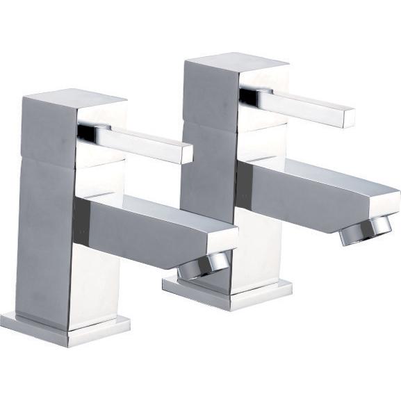 Square Chrome Bathroom Bath Filler or Shower or Basin Mixer or Taps (SQ
