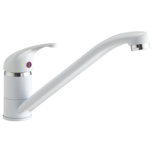 Single Lever Swivel Spout Chrome, White Or Black Kitchen Sink Mixer Tap