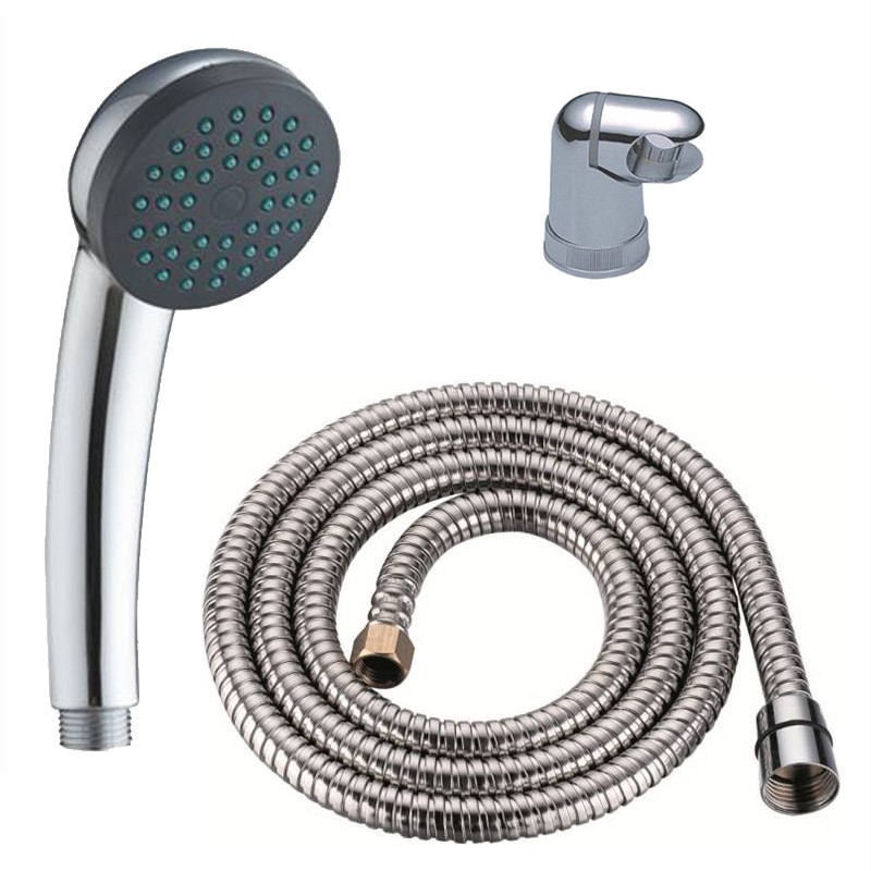Chrome Hand Held Standard Bathroom Shower Head, 1.5 m Hose & Wall Mount