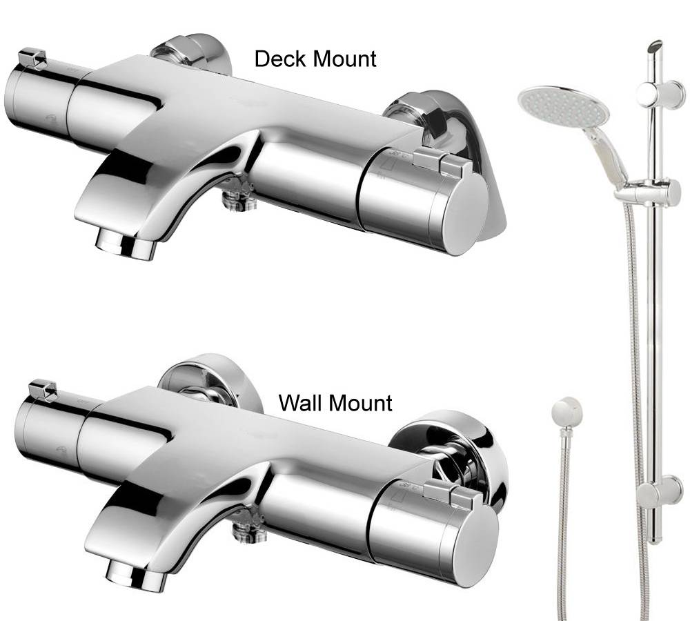 Deck/Wall Mounted Thermostatic Chrome Bathroom Bath Shower Mixer Tap Eco+jty004 eBay