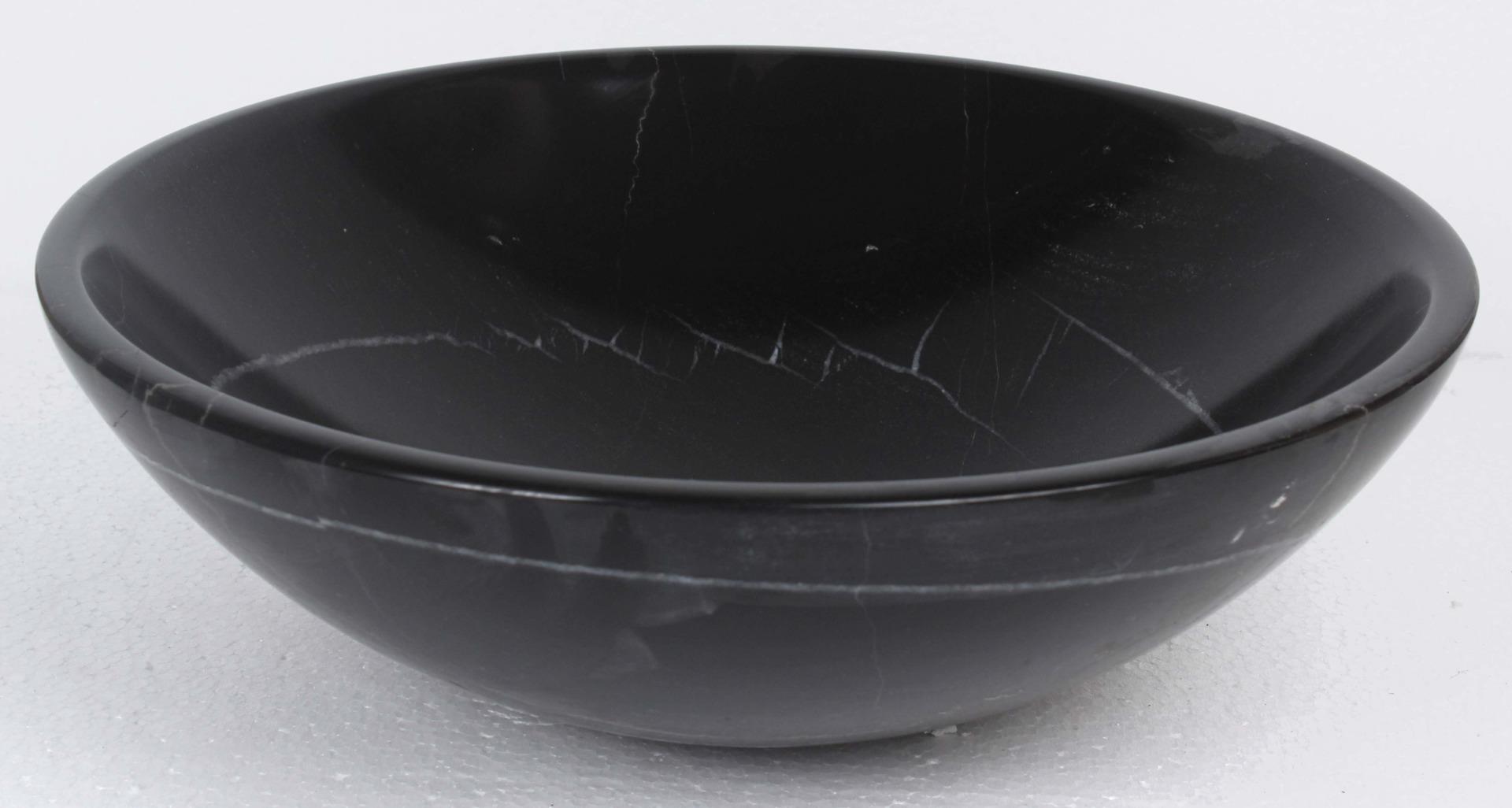 Marble Hand Face Wash Basin Bowl Bathroom 300mm diameter Black Marquina