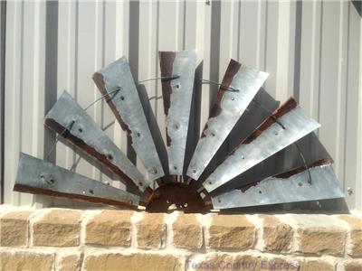 47" Rustic Half Windmill Head Fan Western Ranch Barn ...