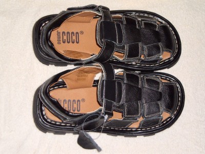 Boys Leather Sandals on Coco Jumbo   Black Leather Sandals   Boys Size 2   New   Ebay