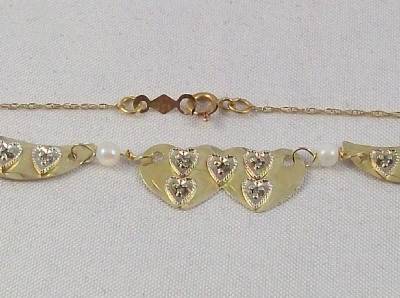 Ankle bracelet with hearts and wings clearance