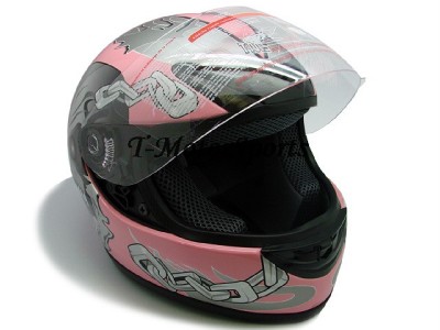 Pink Motorbike Helmet on Ladies Pink Skull Full Face Street Motorcycle Helmet L Motorcycle