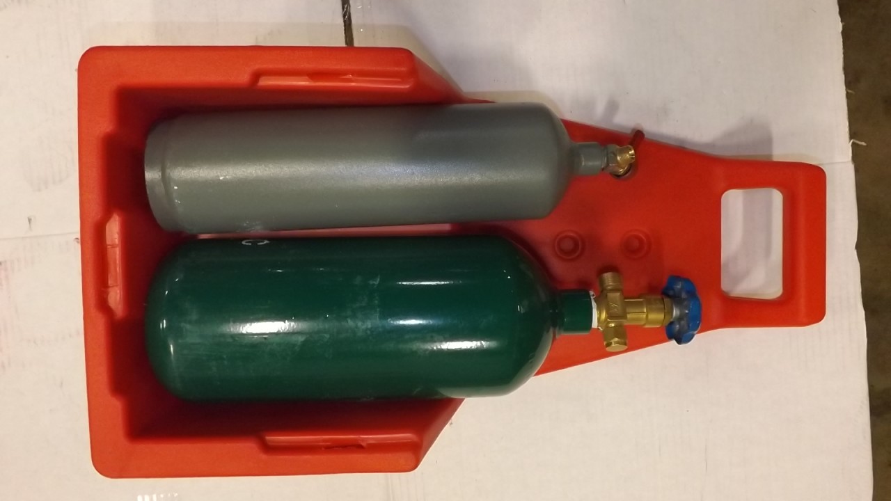 PORTABLE TORCH WELDING CUTTING OXYGEN ACETYLENE REGULATOR KIT w/TANKS