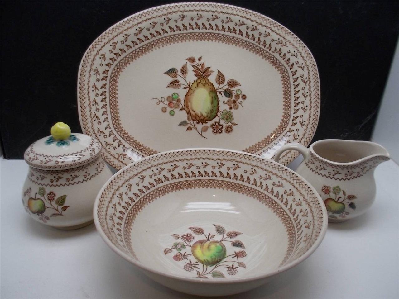 Johnson Bros Brothers Fruit Sampler Old Granite Serving Bowl Platter