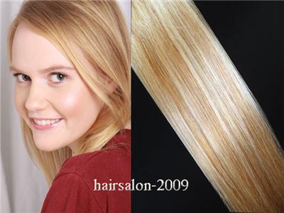 black hair with blonde extensions. Remy Human Hair Extensions are