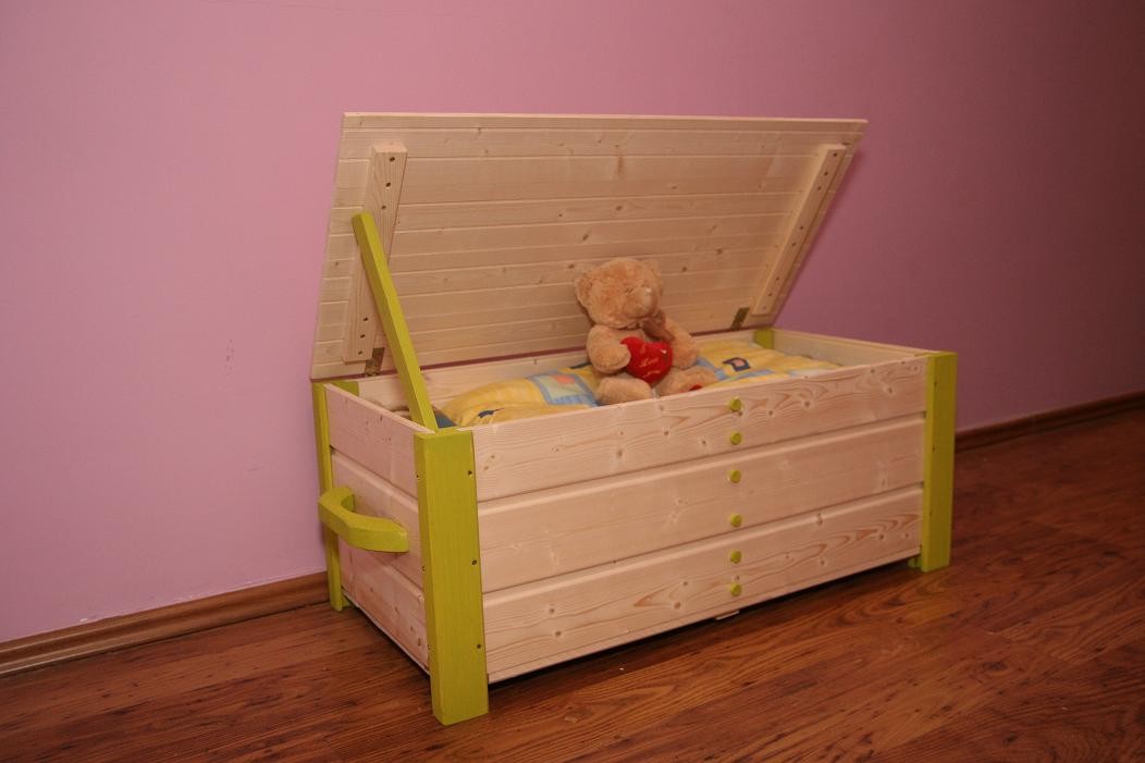 corner toy box bench
