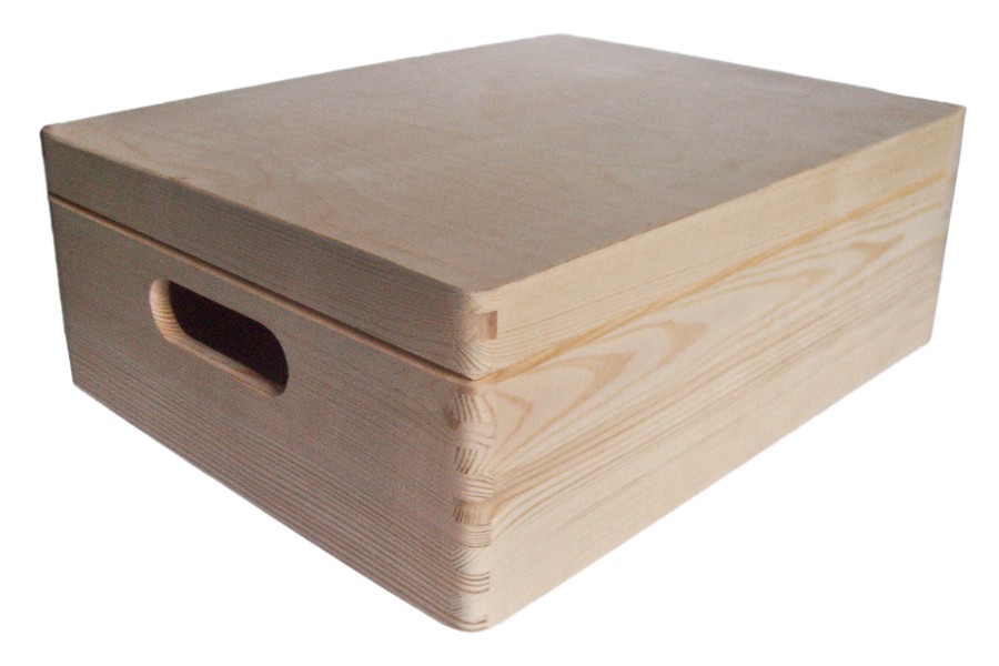 large wooden storage boxes with lids