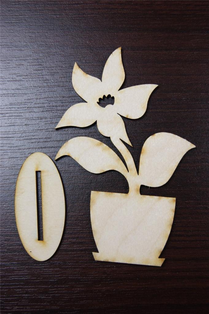 (10x) FL Plain Wood Wooden Stand Flowers Embelishments Craft Shapes
