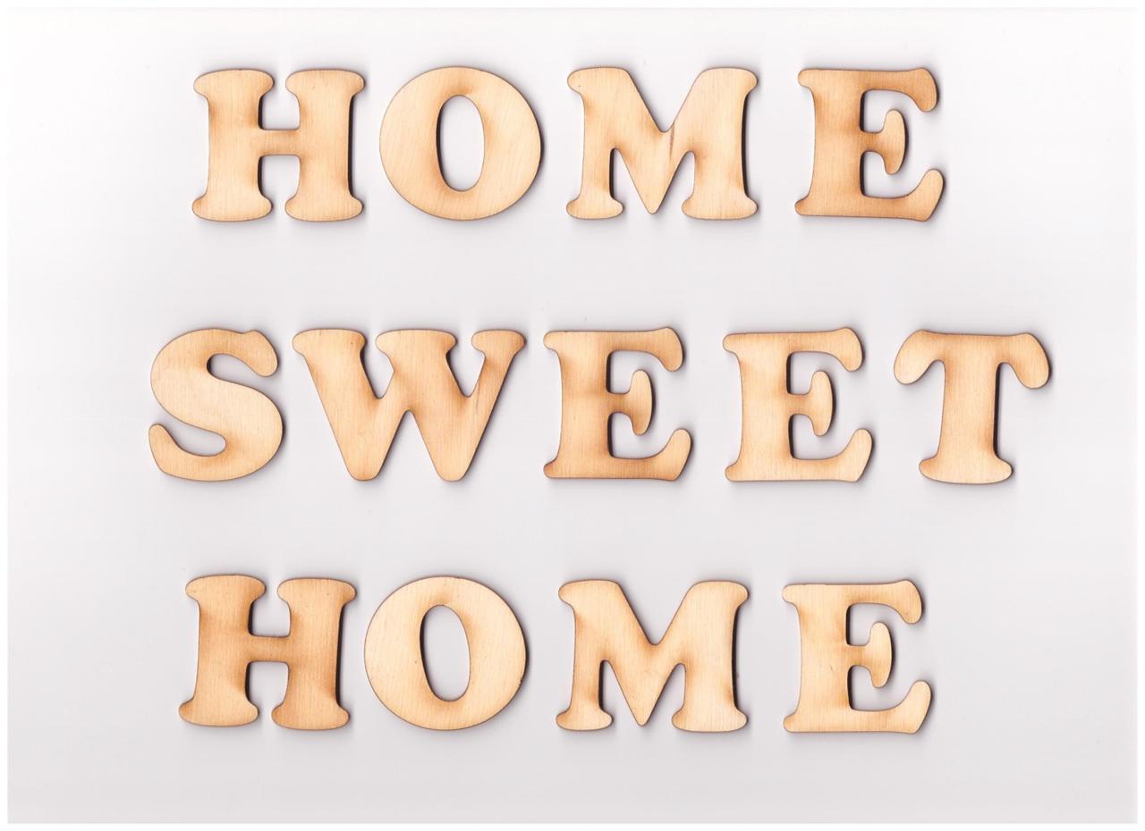 PLAIN WOODEN SMALL LETTER DIGITS ADHESIVE LETTERS BLANK CRAFT DECOUPAGE