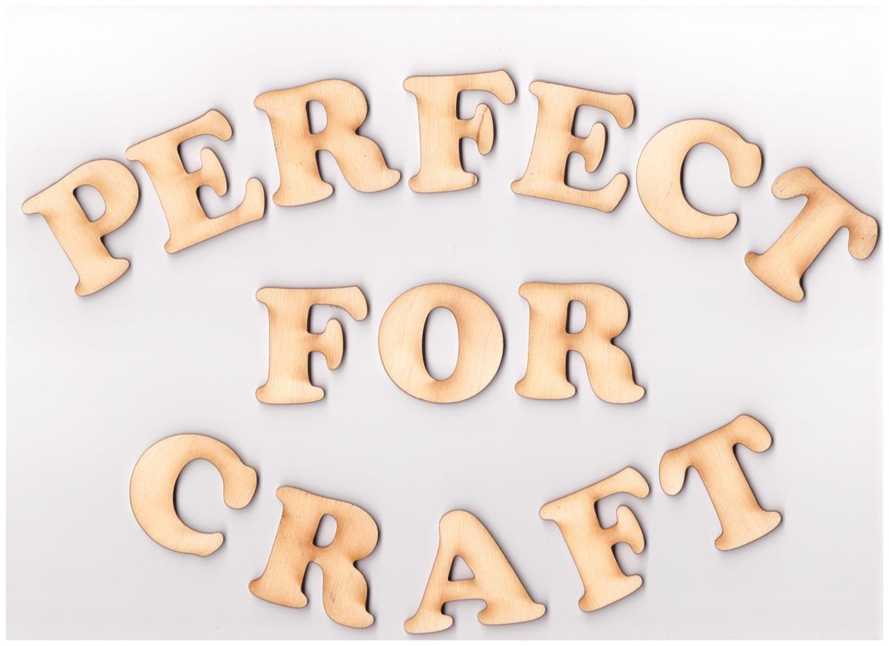 PLAIN WOODEN SMALL LETTER DIGITS ADHESIVE LETTERS BLANK CRAFT DECOUPAGE