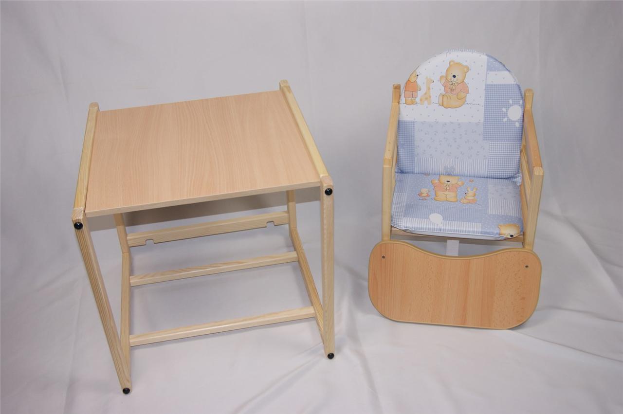 Feed me now ! Wooden High Chair Toddler Child's Table & Chair Boy Girl