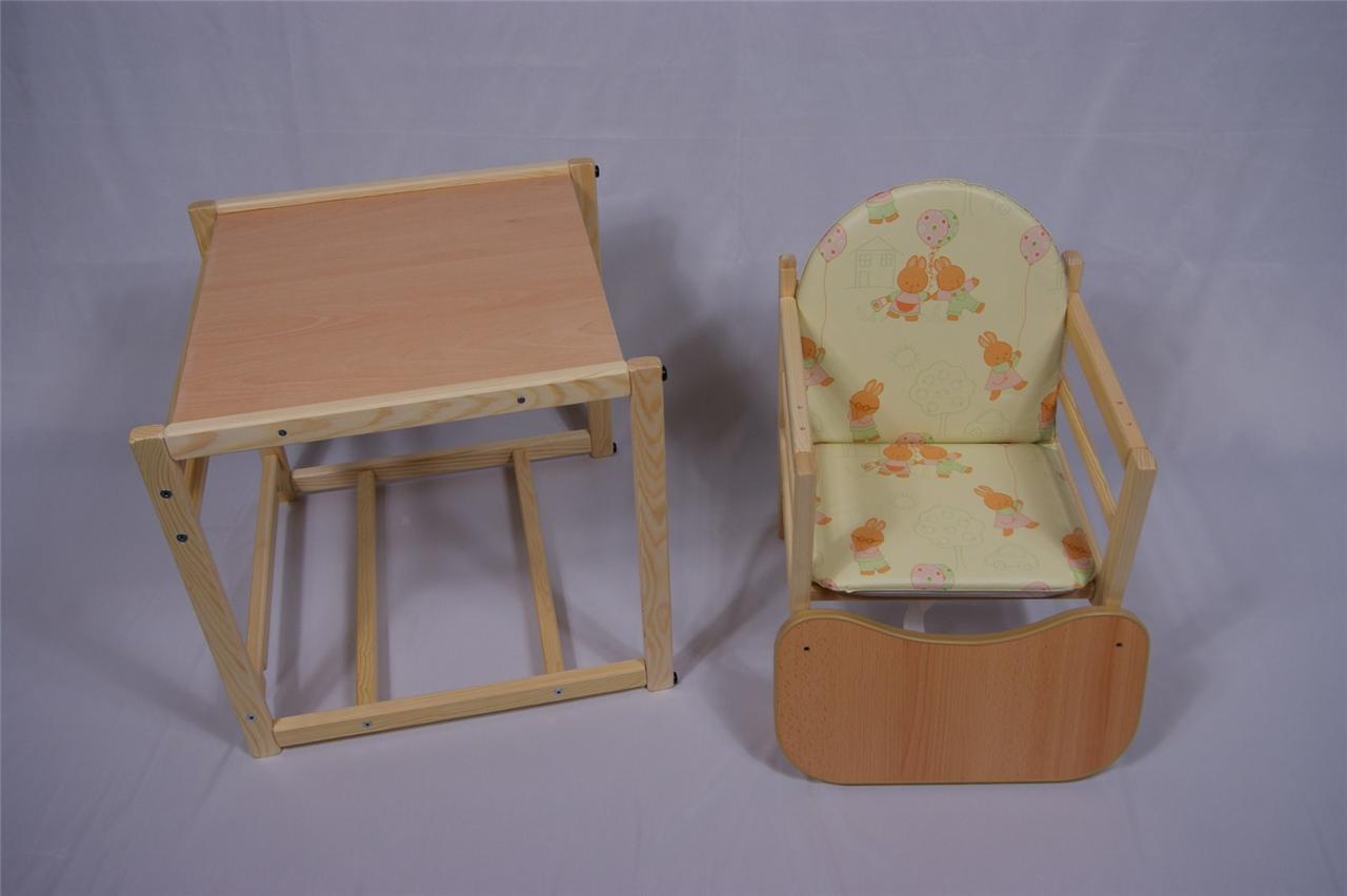 Feed me now ! Wooden High Chair Toddler Child's Table & Chair Boy Girl