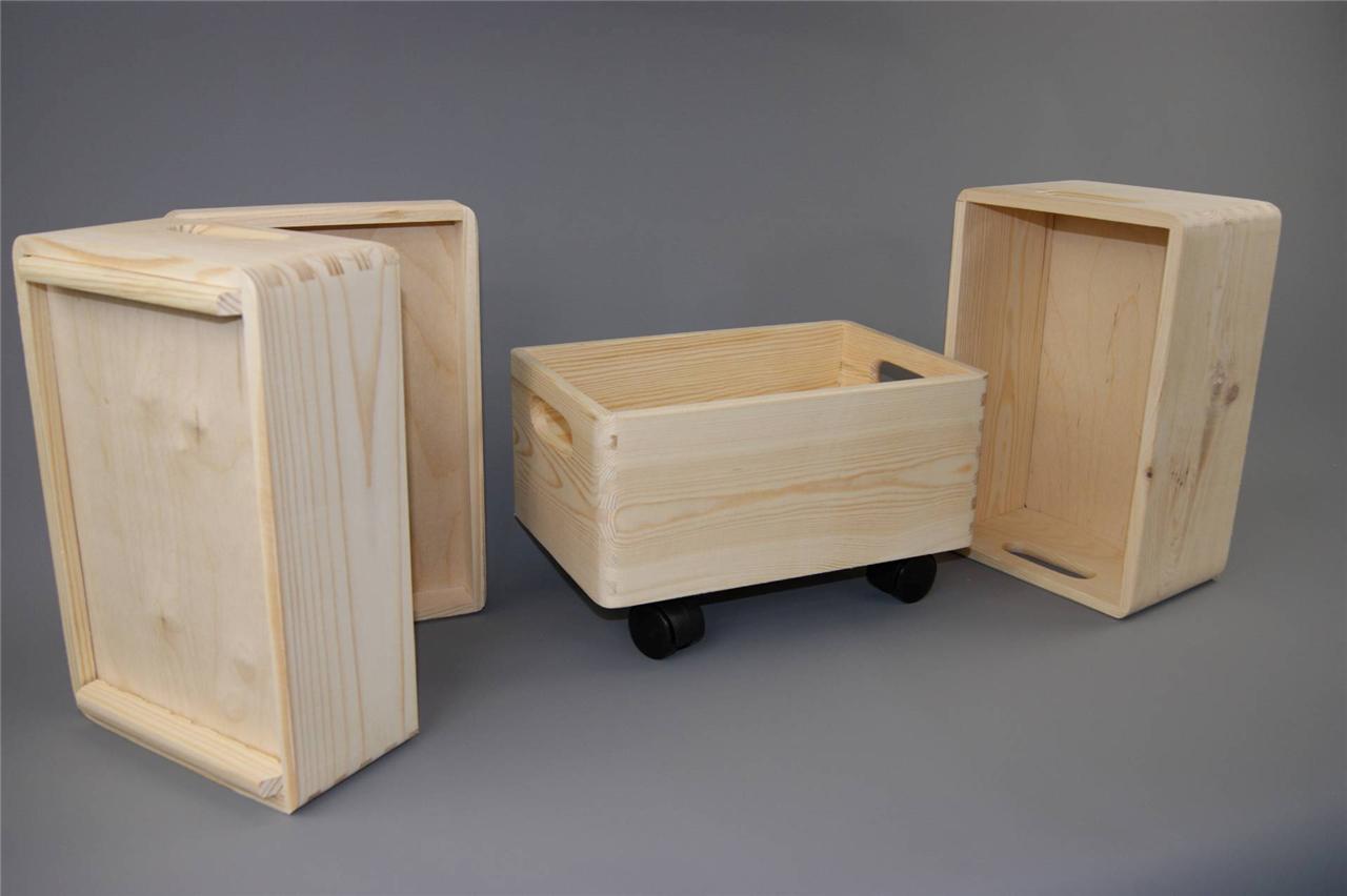3x SMALL STACKABLE PLAIN WOODEN TOY BOX STORAGE UNIT CRATES KIDS BEDROOM R0114M eBay