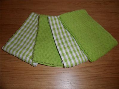 4 LIME GREEN KITCHEN TEA TOWELS 100% COTTON NEW | eBay
