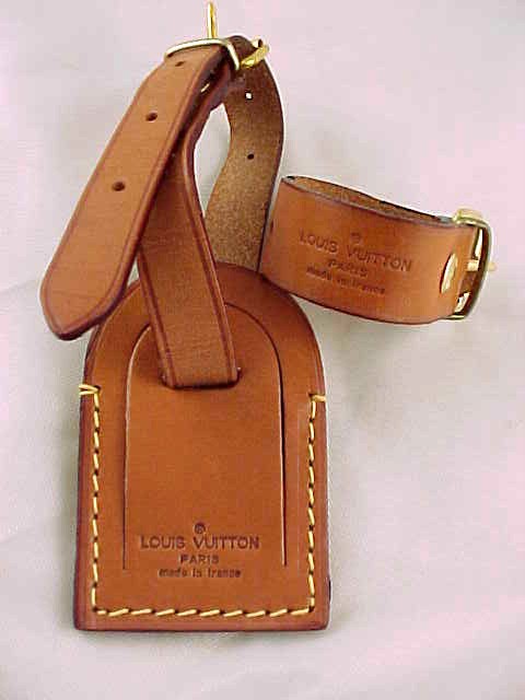 AUTHENTIC LOUIS VUITTON PARIS LEATHER LUGGAGE TAG AND STRAP HOLDER BELT - MINT | eBay