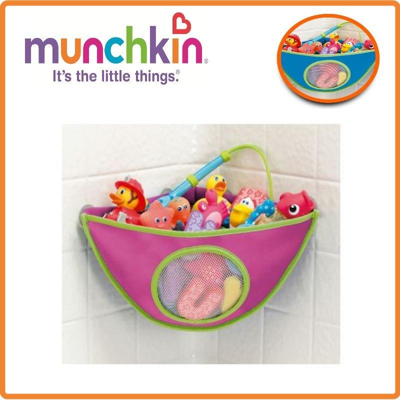 Munchkin Corner Bath/Bathroom Toy Organiser/Storage Blue & Pink eBay