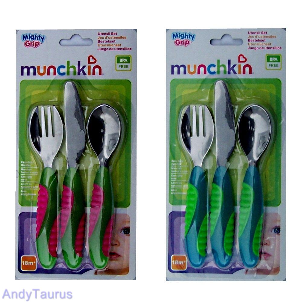 Munchkin Mighty Grip Baby/childs/Infant/Toddler Cutlery/Utensil Set age