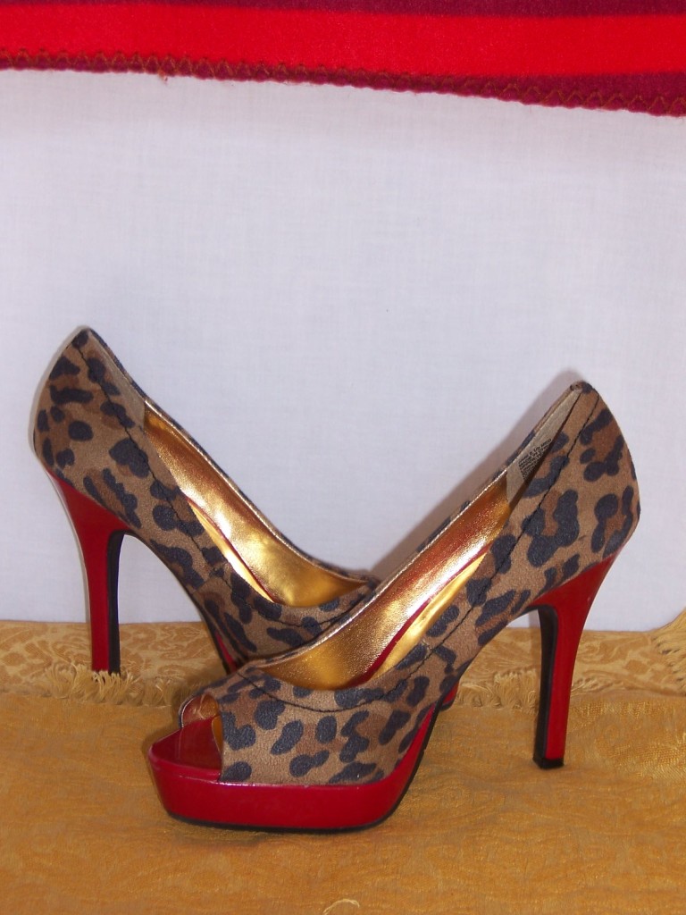 animal print platform pumps