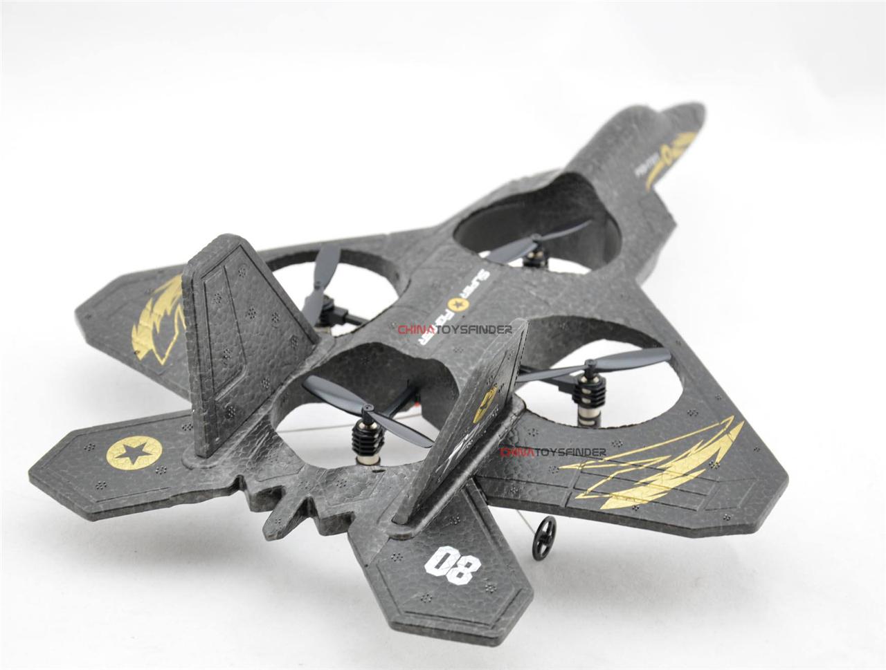 2.4Ghz Raptor Super Fighter Jet 4CH Airplane RC Helicopter Quadcopter
