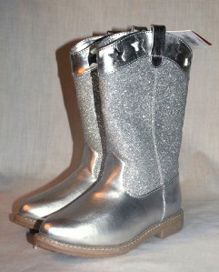 silver glitter cowgirl boots