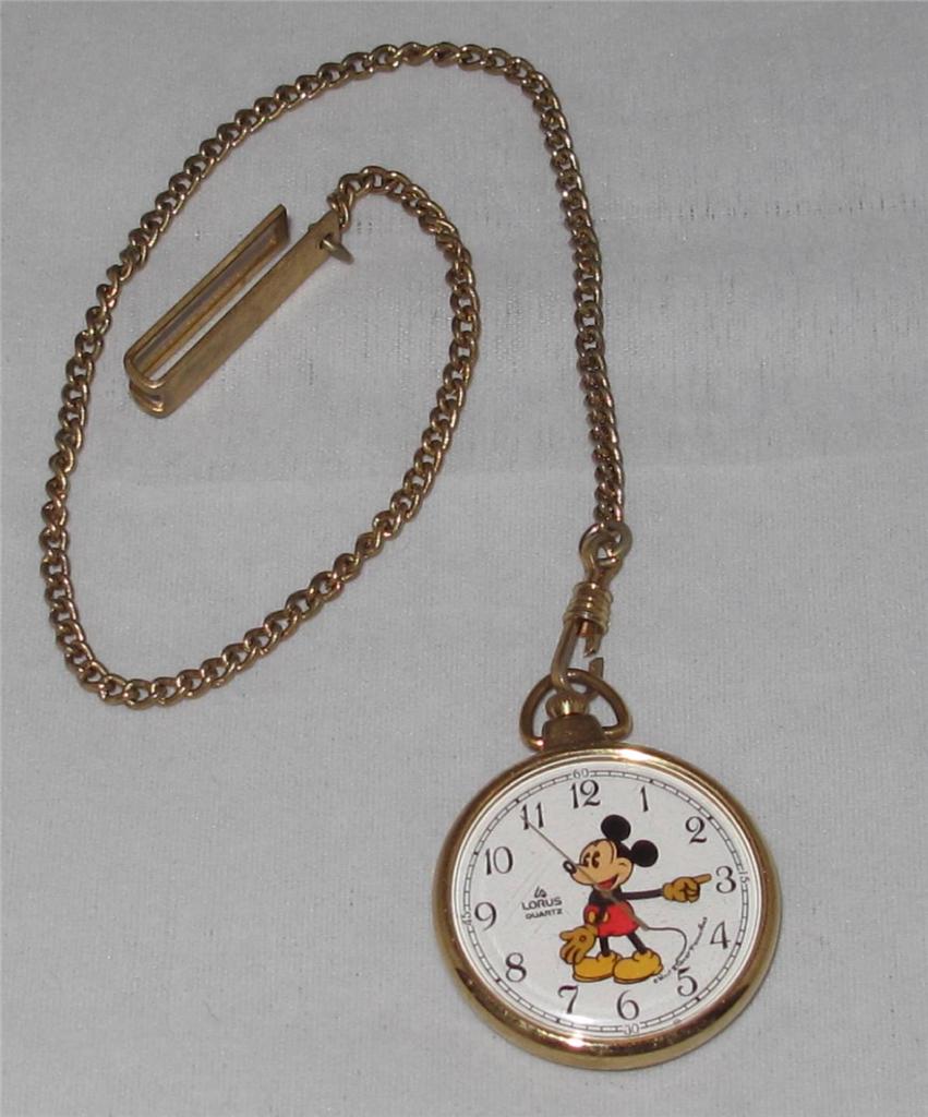 Lorus Seiko Quartz Mickey Mouse Walt Disney Pocket Watch