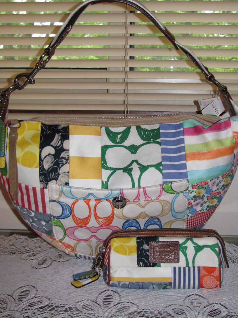 Coach  Hamptons Patchwork Hobo, 10450 & Cosmetic - NWT
