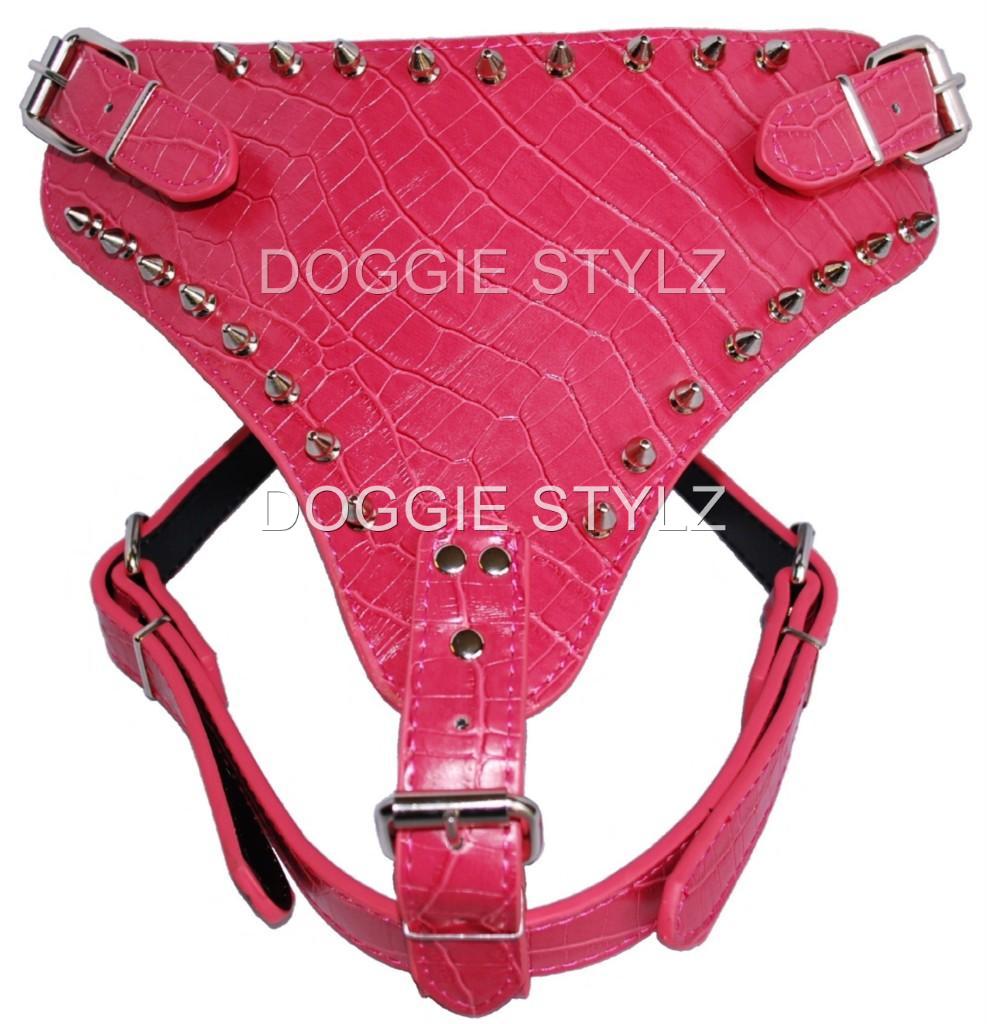 Pink Leather Dog Harness Large Pitbull Training Amstaff Bully Boxer