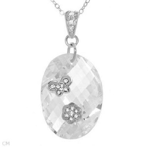 Elegant Necklace 925 Silver with 37ctw Cubic Zirconia