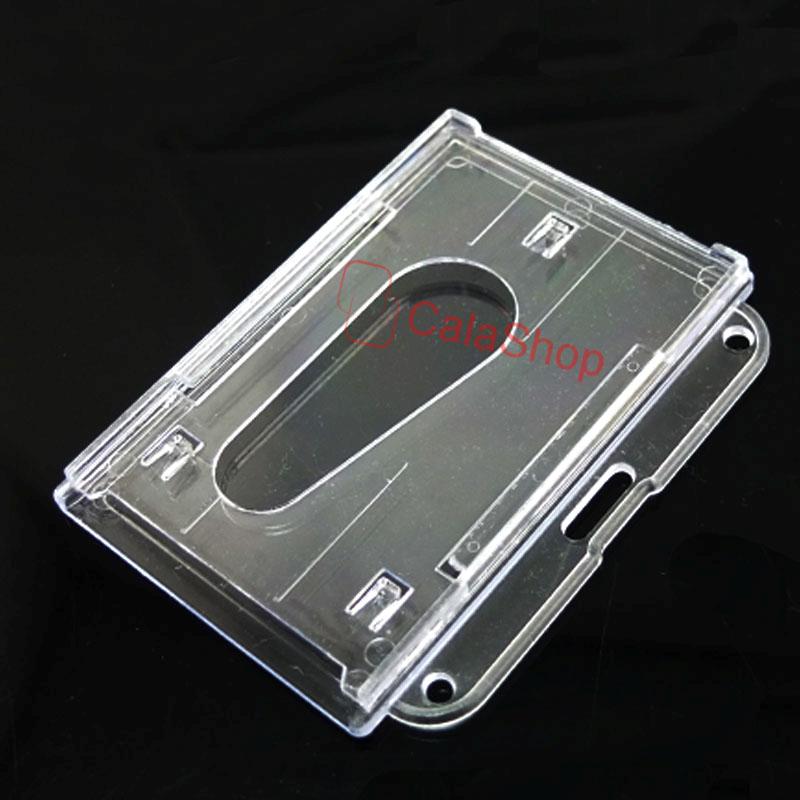 1 2 5 10 pcs ID Hard Plastic Card Holder Business Horizontal Vertical