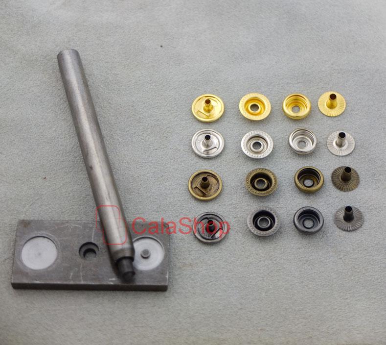 12mm 1/2" Leather craft Rapid Rivet Button METAL Snaps Fasteners with Tools