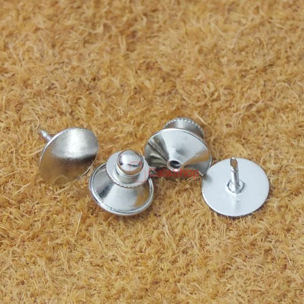 Locking Tie Tac Tack Pin Guard Clutch Backs Brass Chain Lapel Findings