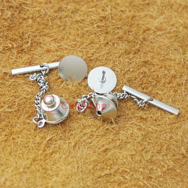 Locking Tie Tac Tack Pin Guard Clutch Backs Chain Lapel Findings Blanks