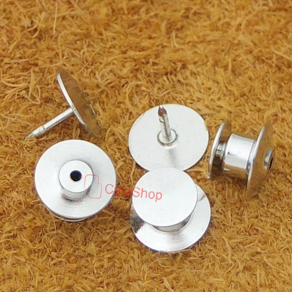Locking Tie Tac Tack Pin Guard Clutch Backs Brass Chain Lapel Findings