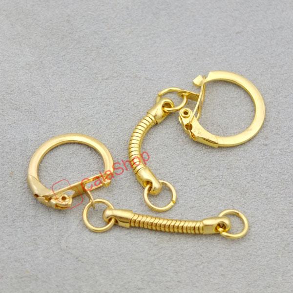 10 20 50 100 keyring key Chain Snake Chain with Snap Jump Ring 57mm 3/4