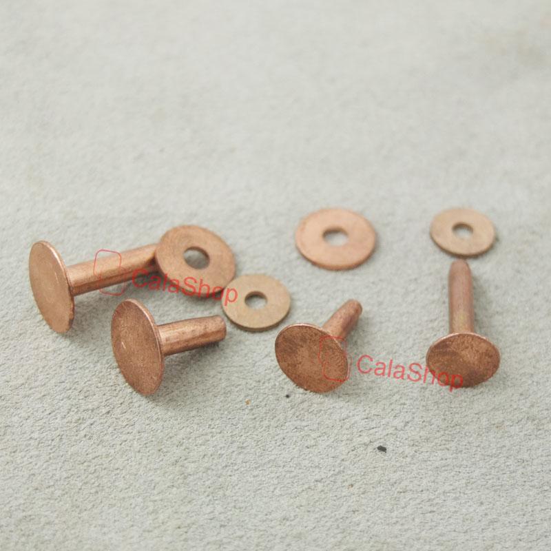 Solid Copper Rivets & Burrs Permanent Fasteners Gauge Leathercraft