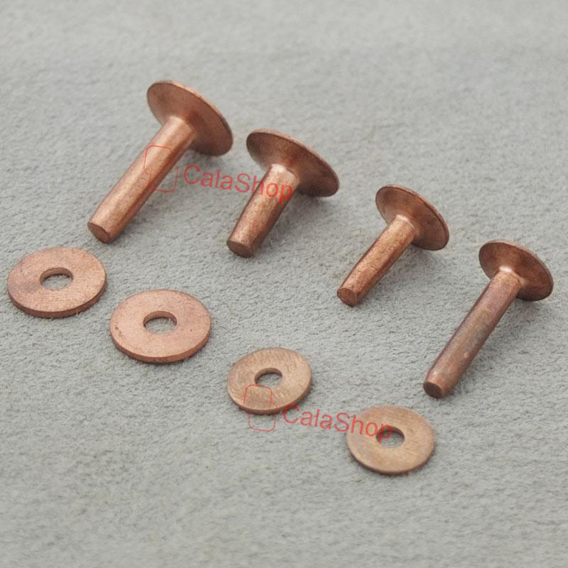 Solid Copper Rivets & Burrs Permanent Fasteners Gauge Leathercraft