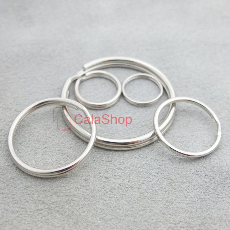 keyring Keychain split ring 4 Swivel Clip key 13mm 15mm 20mm 25mm 35mm