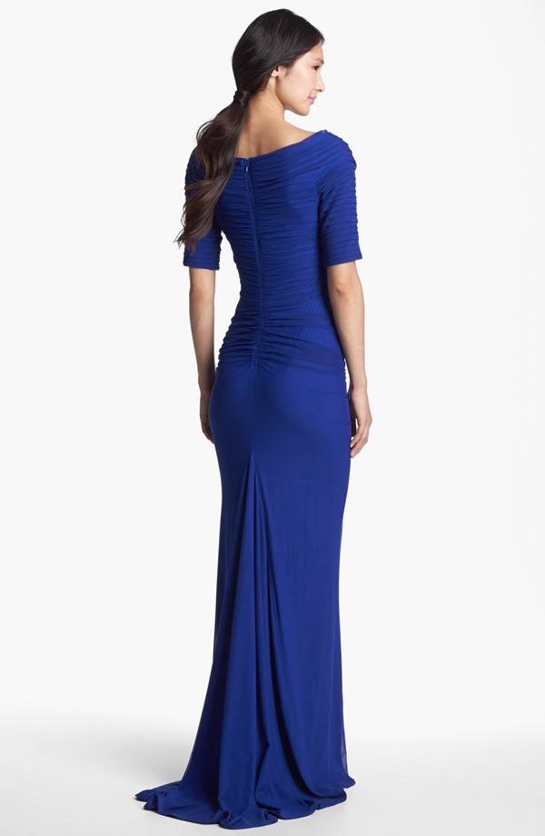 layered mesh gown